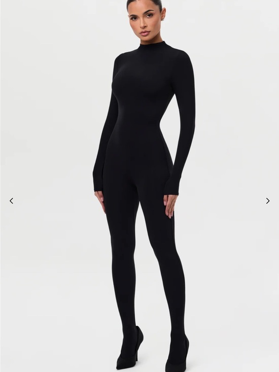 naked wardrobe Pants - naked wardrobe medium Black Long-Sleeve Stirrup Jumpsuit